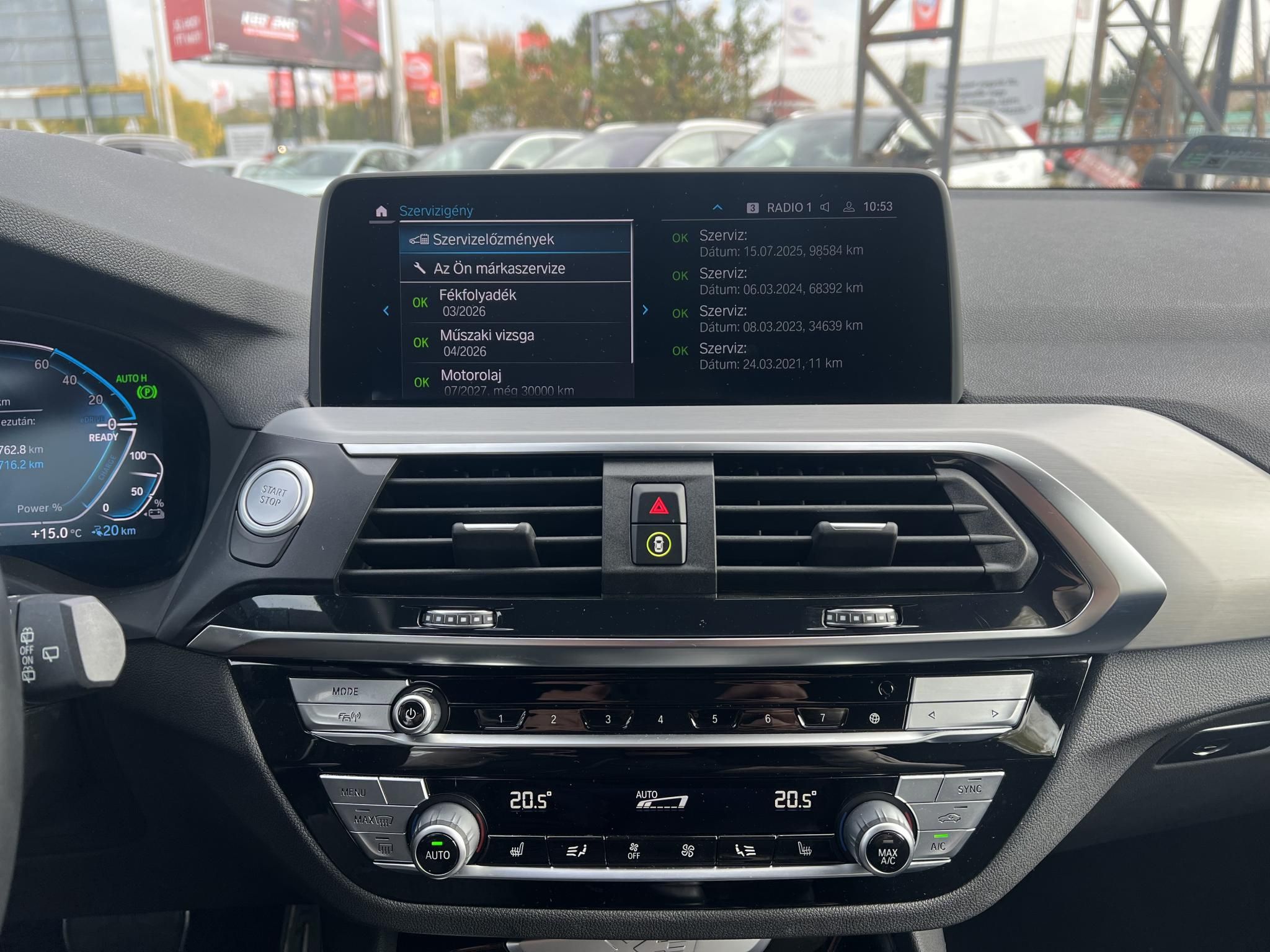 BMW X3 xDrive30e M Sport (Automata) Frissen szervizelt. Adaptív LED 360 kamera HUD Carplay Lejtmenet