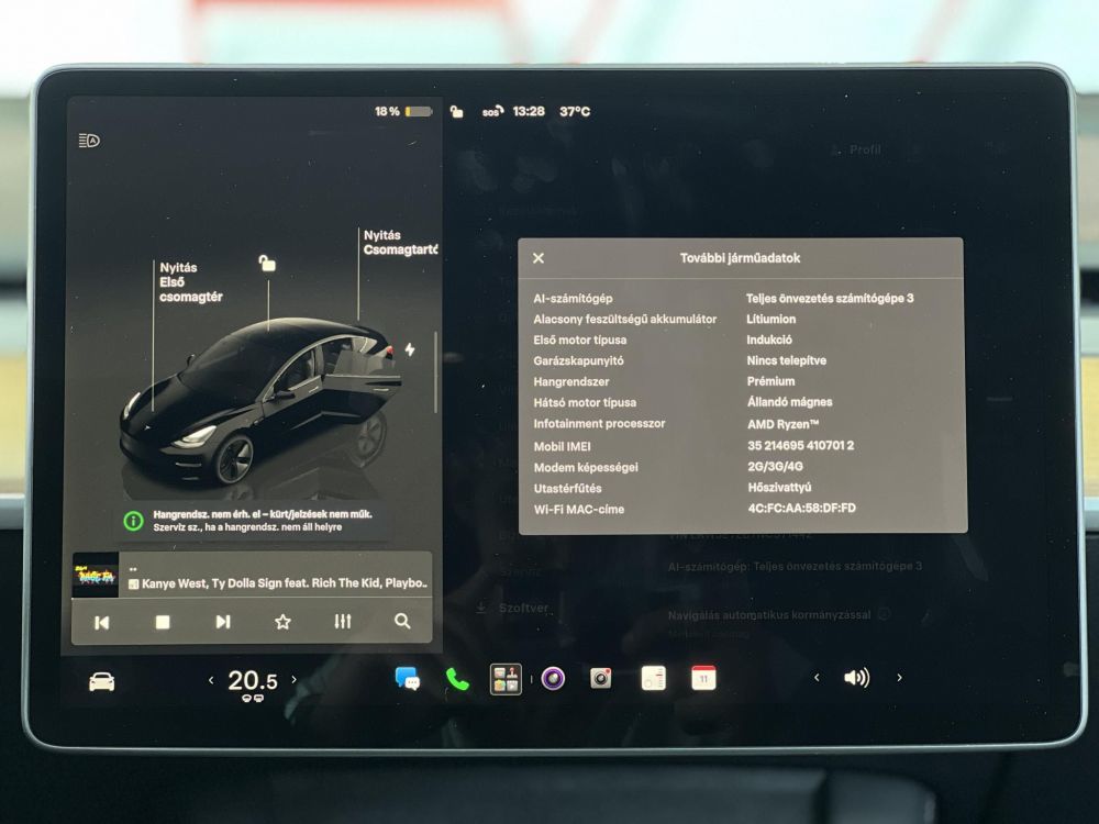 TESLA MODEL 3 Long Range AWD (Automata) 47e km. mátrix LED. hőszivattyú. AMD Ryzen. garanciális!