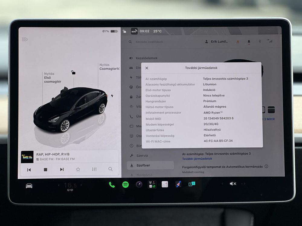 TESLA MODEL 3 Long Range AWD (Automata) V.horog. Ryzen. mátrix LED. 560km hatótáv. 2031-ig garanciális!