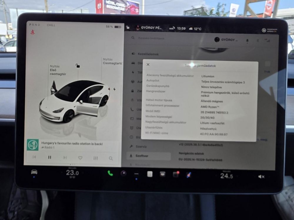 TESLA MODEL 3 Standard Range Plus Aut 35e km. garanciális. hőszivattyú. prémium hifi. mátrix LED!