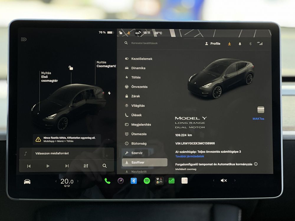 TESLA MODEL Y Long Range AWD (Automata) 109e km. mátrix LED. hőszivattyú. premium hifi. garanciális!