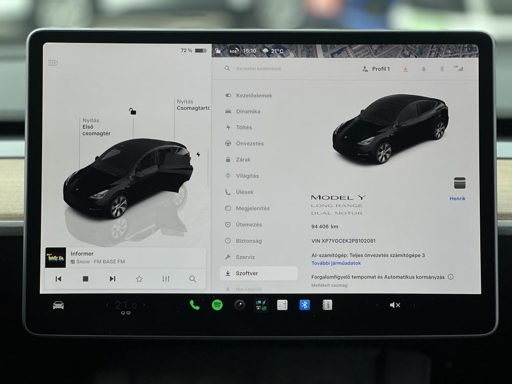 TESLA MODEL Y Long Range AWD (Automata) 94e km. 510km hatótáv. RYZEN proci. 2031-ig garancia!