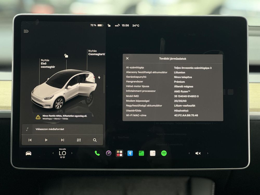 TESLA MODEL Y RWD (Automata) 87e km. LFP akku. Ryzen processzor. 2031-ig garanciális. téli-nyári kerékszett!