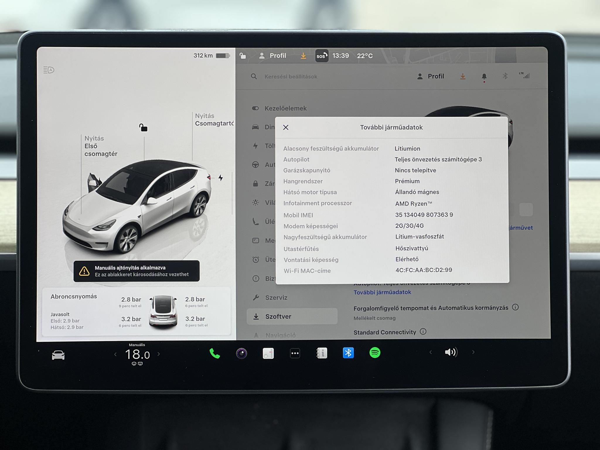 TESLA MODEL Y RWD (Automata) 147e km. AMD Ryzen. hőszivattyú. premium hifi. garanciális!