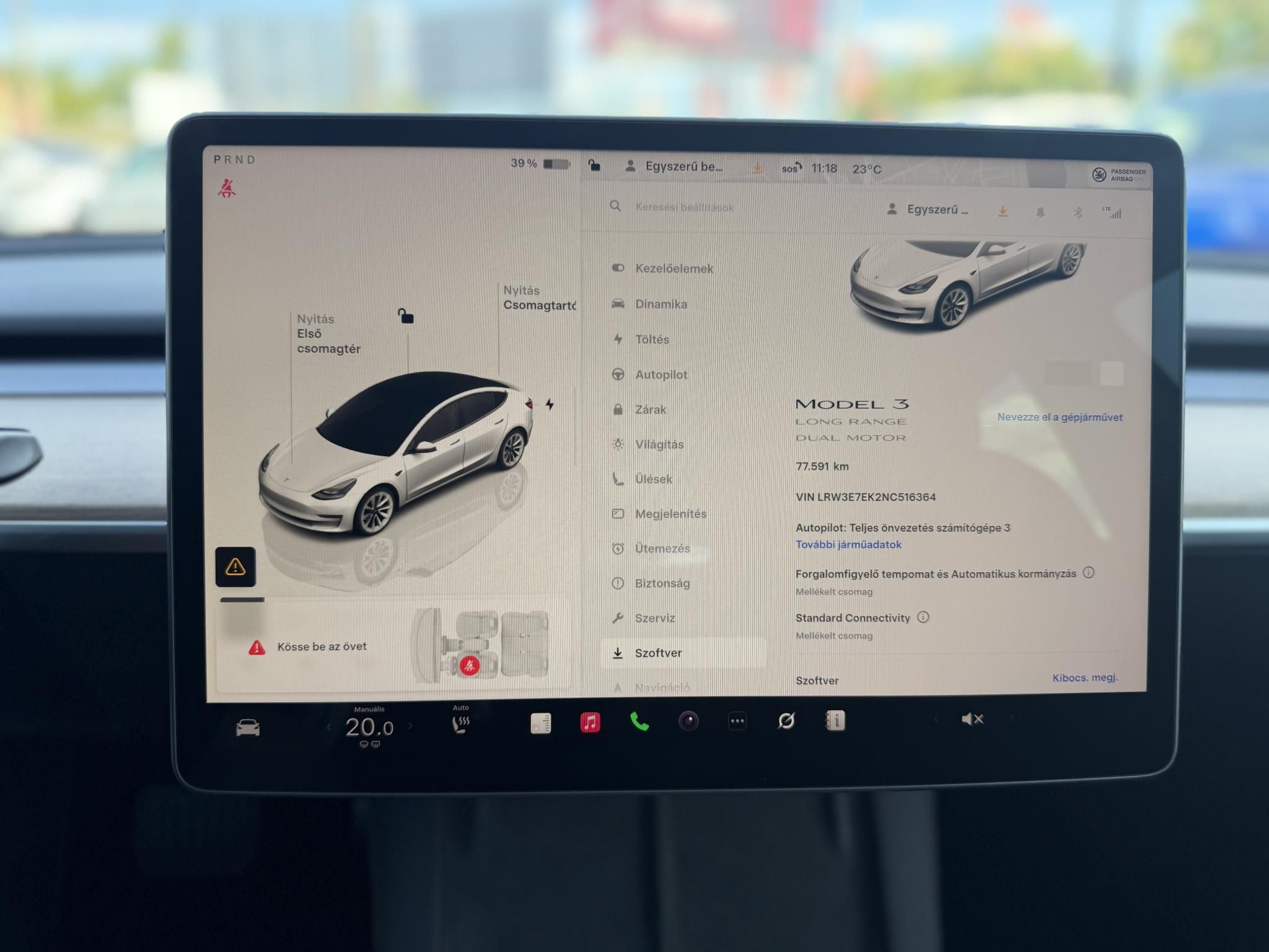 TESLA MODEL 3 Long Range AWD (Automata) 77e km. AMD Ryzen. mátrix LED. hőszivattyú. garanciális!