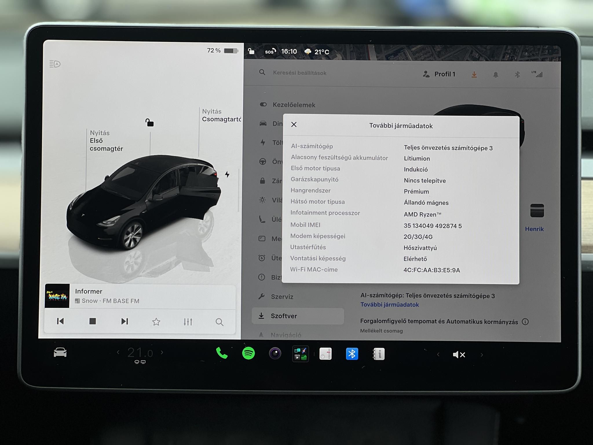 TESLA MODEL Y Long Range AWD (Automata) 510km hatótáv. RYZEN proci. 2031-ig garancia!