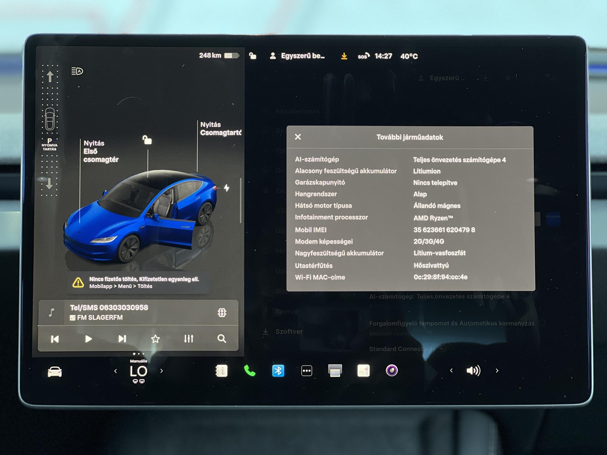 TESLA MODEL 3 RWD Premium (Automata) 27e km Ryzen mátrix LED Garanciális!
