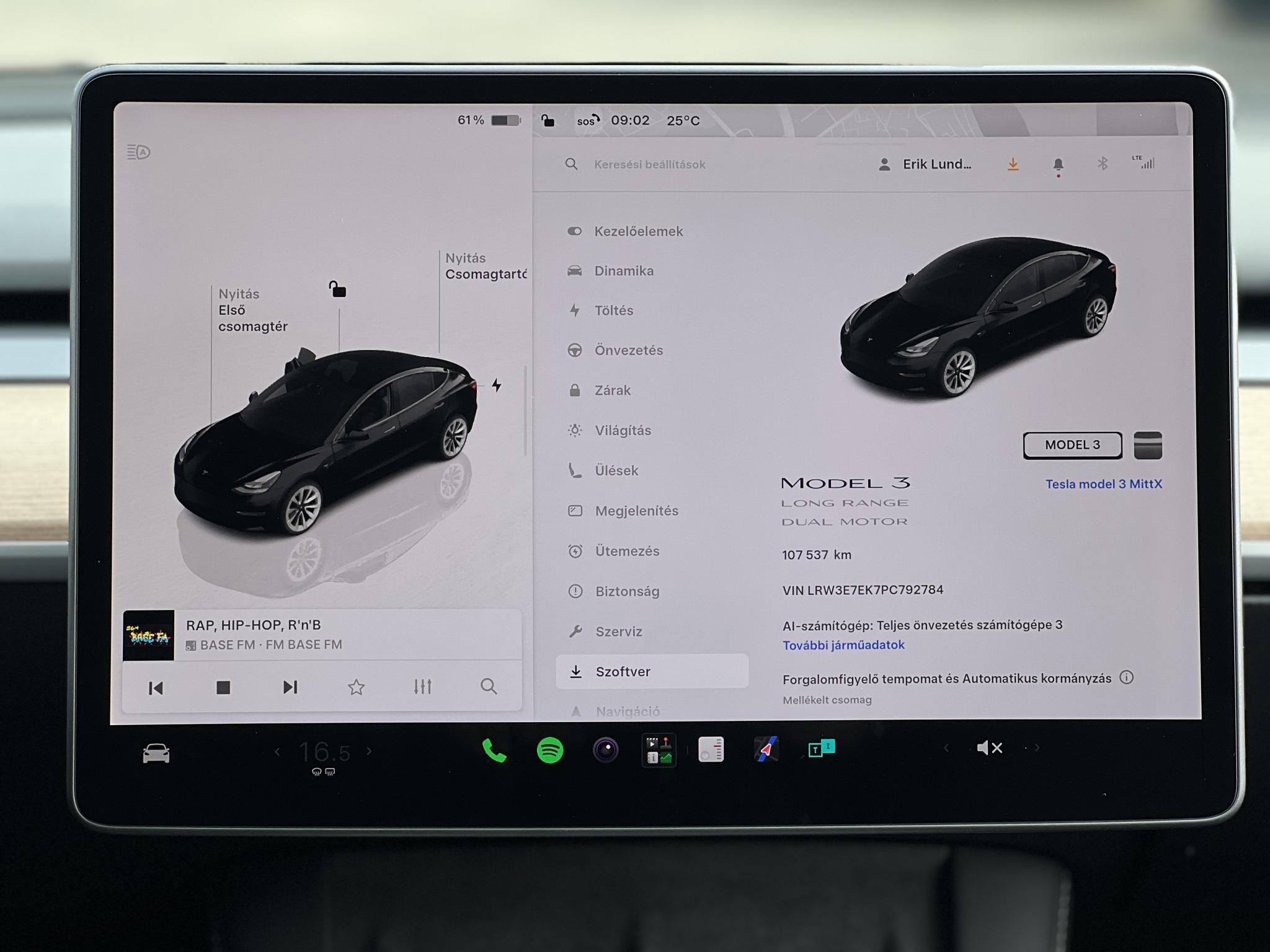 TESLA MODEL 3 Long Range AWD (Automata) V.horog. Ryzen. mátrix LED. 560km hatótáv. 2031-ig garanciális!
